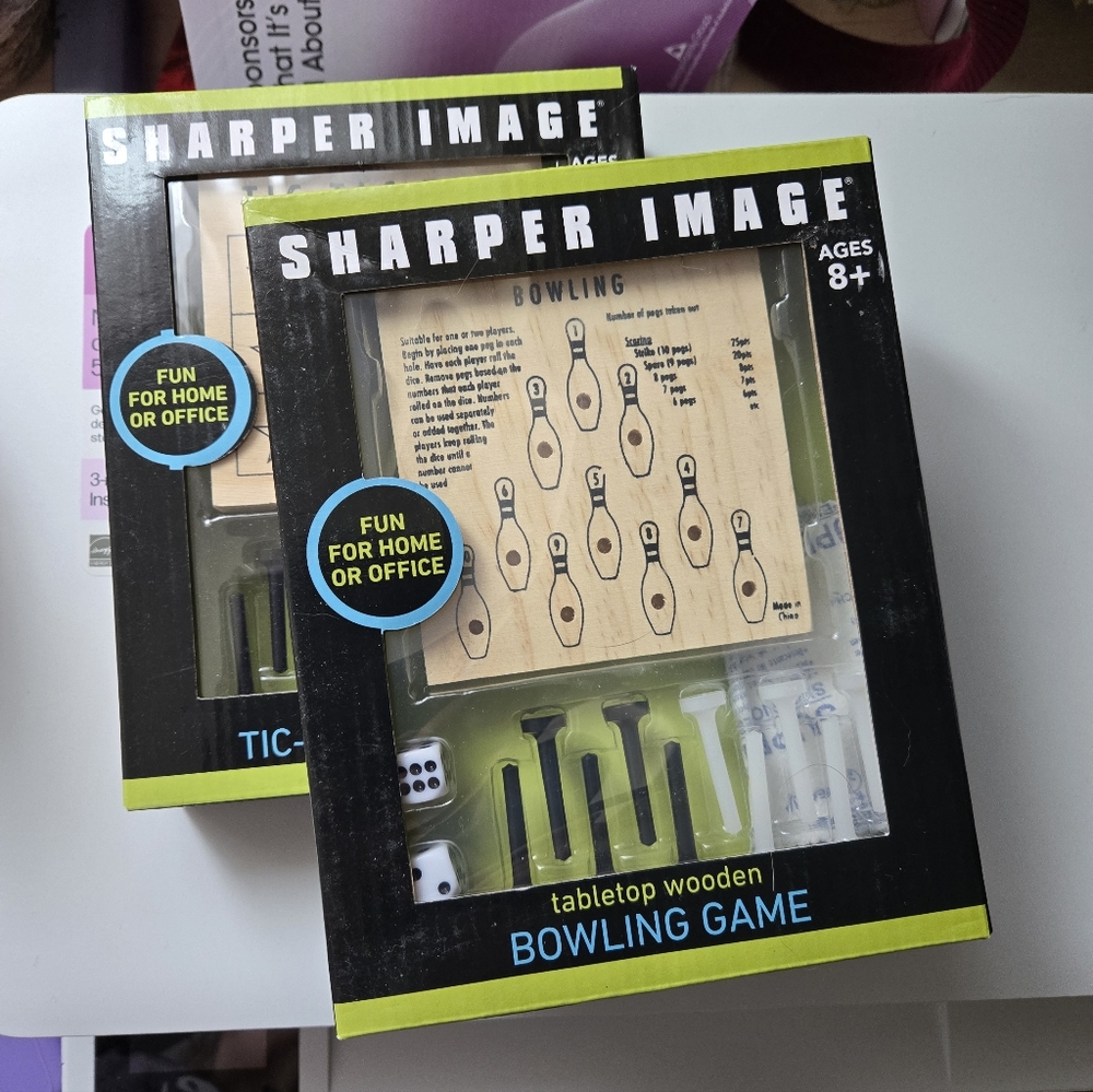 Sharper Image Black & Yellow Tabletop Wooden Bowling Game (Duplicate)